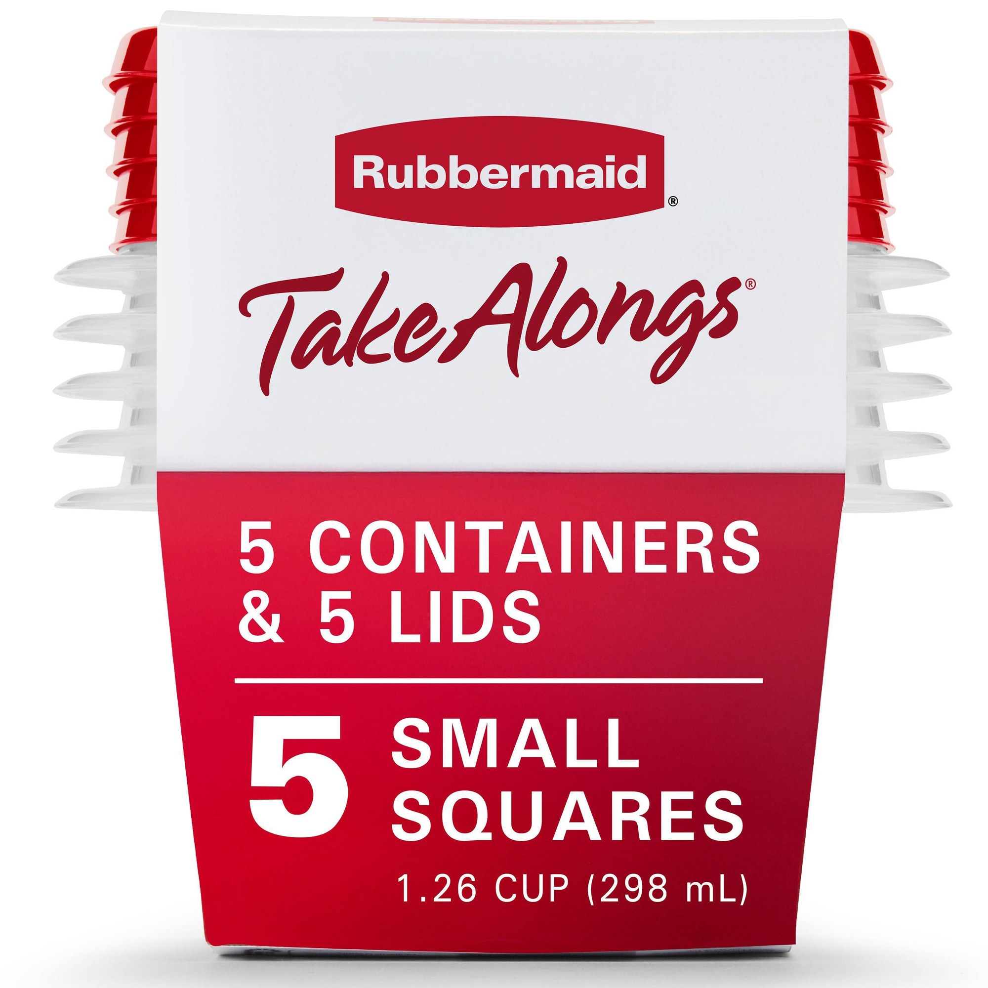 Meal Prep Containers - 5pcs Red Lid Food Storage Containers,