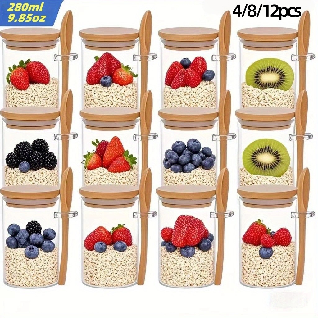4/8/12Pcs, Oatmeal Breakfast C - Meal Prep Glass Containers With Lids review and price