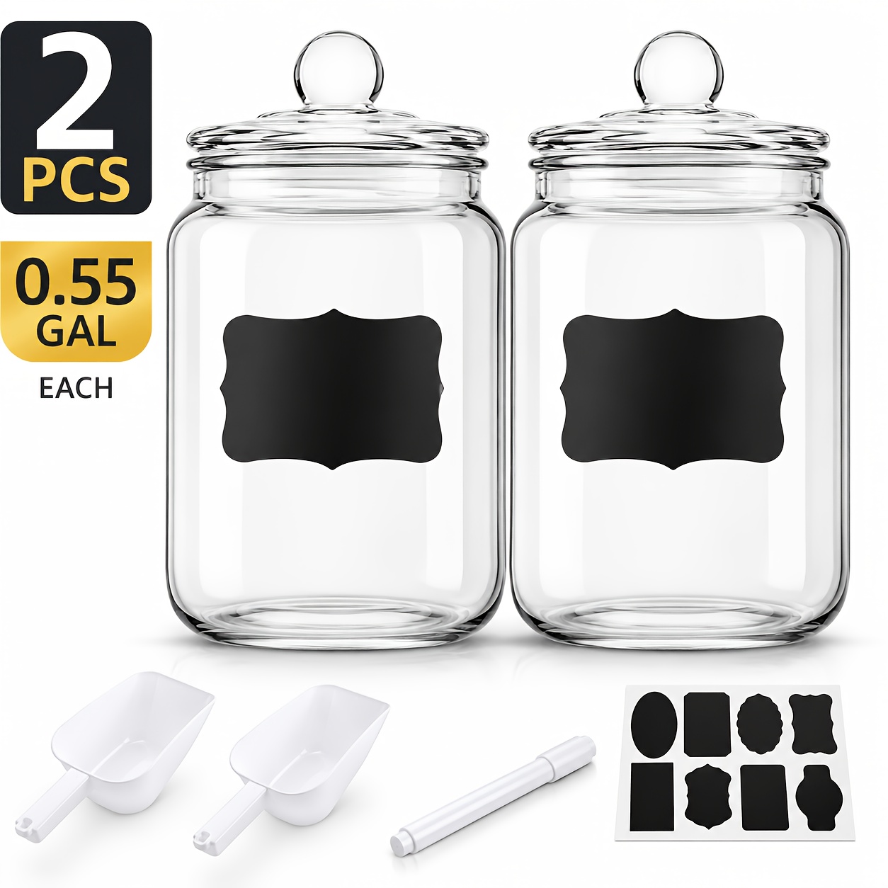 2pcs Glass Pantry Jar with Cla - Glass Container Set review and price