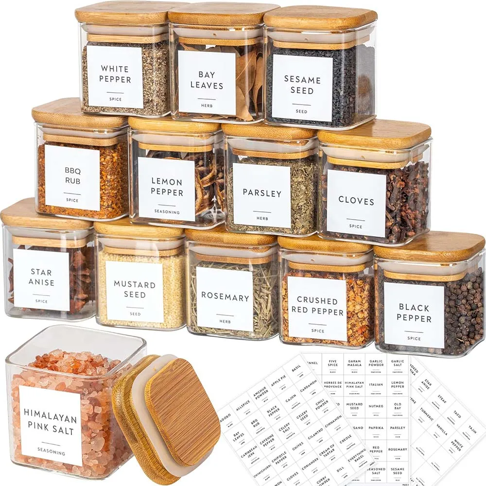 5oz Square Spice Jars with Bam - Meal Prep Glass Containers With Lids review and price