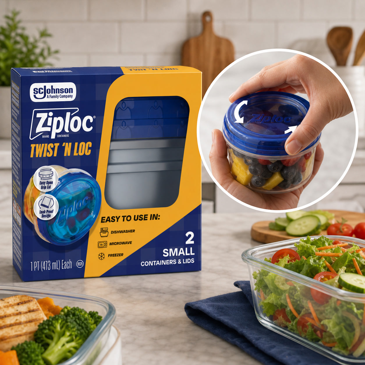 2ct Small Twist Lock Food Stor - Meal Prep Kitchen review and price