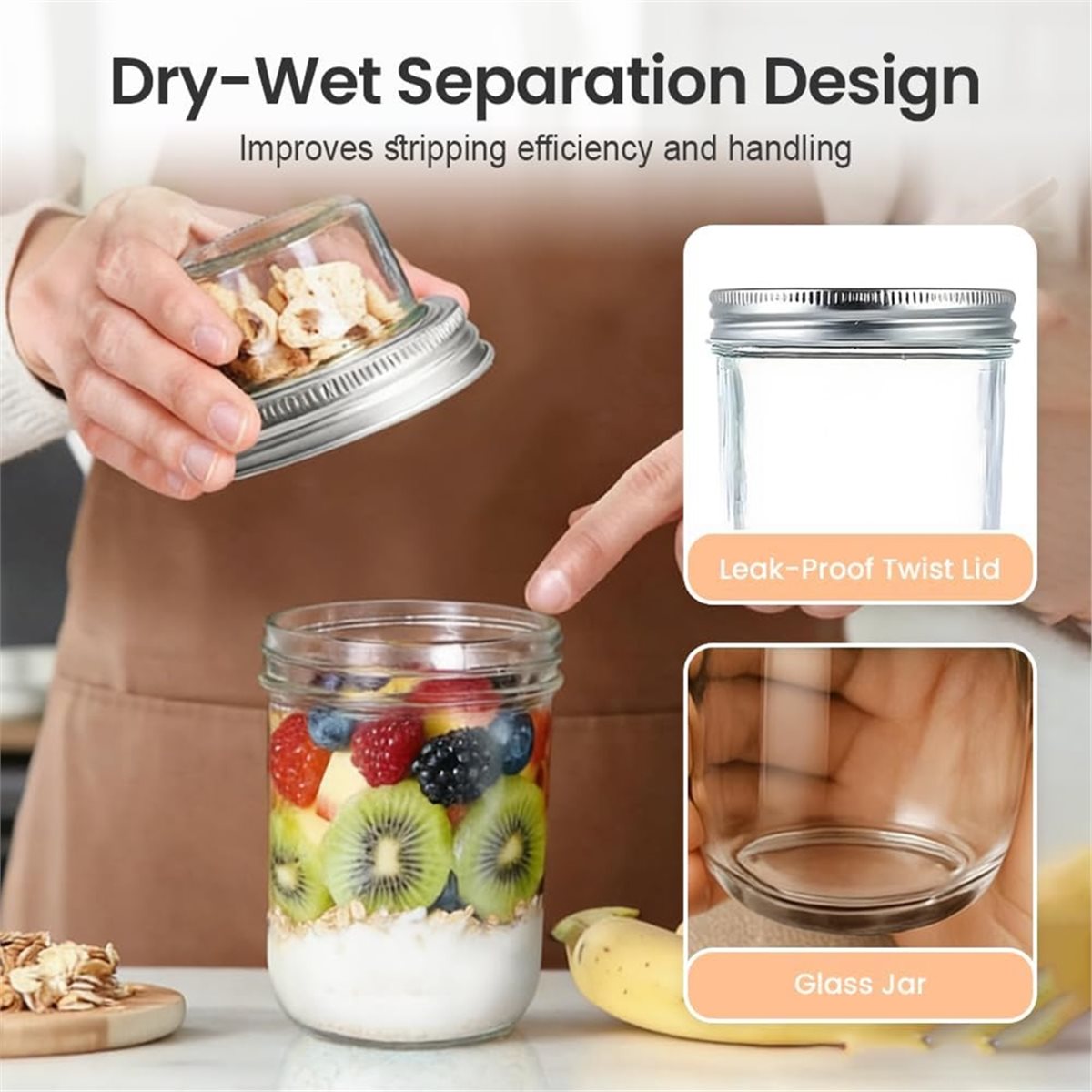 BAAE Overnight Oats Containers - Meal Prep Glass Containers With Lids review and price