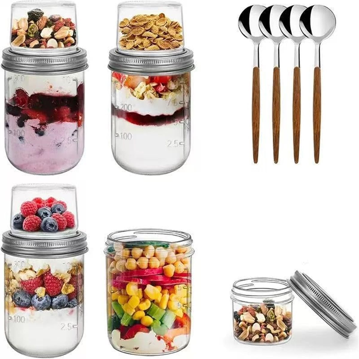 BAAE Overnight Oats Containers - Meal Prep Glass Containers With Lids review and price