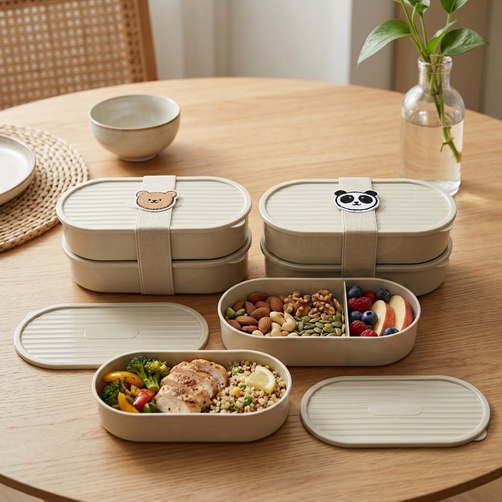 2Pcs/Set Cartoon Kids Bento Bo - Meal Prep Containers review and price