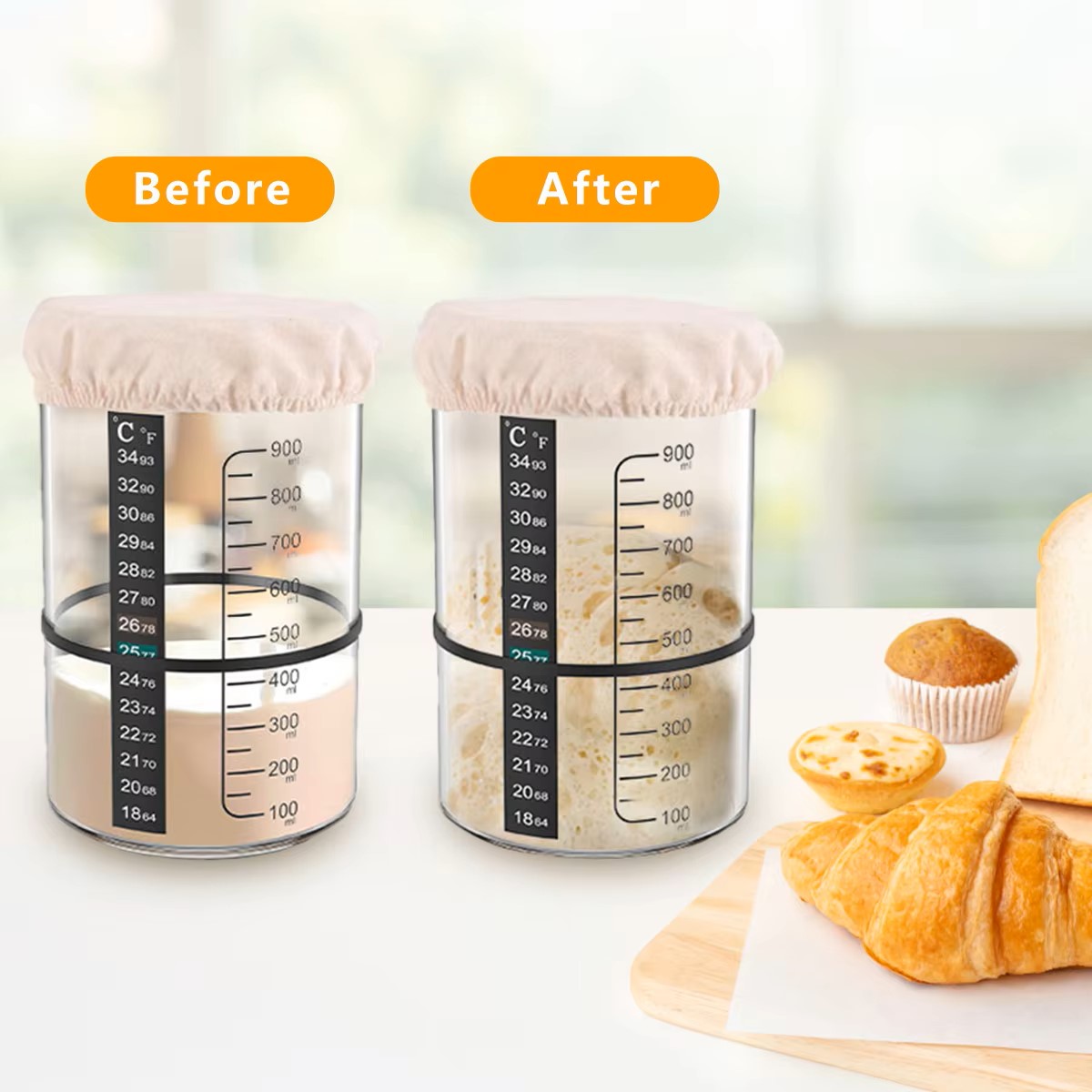 1500/900ml Sourdough Starter J - Glass Container Set review and price