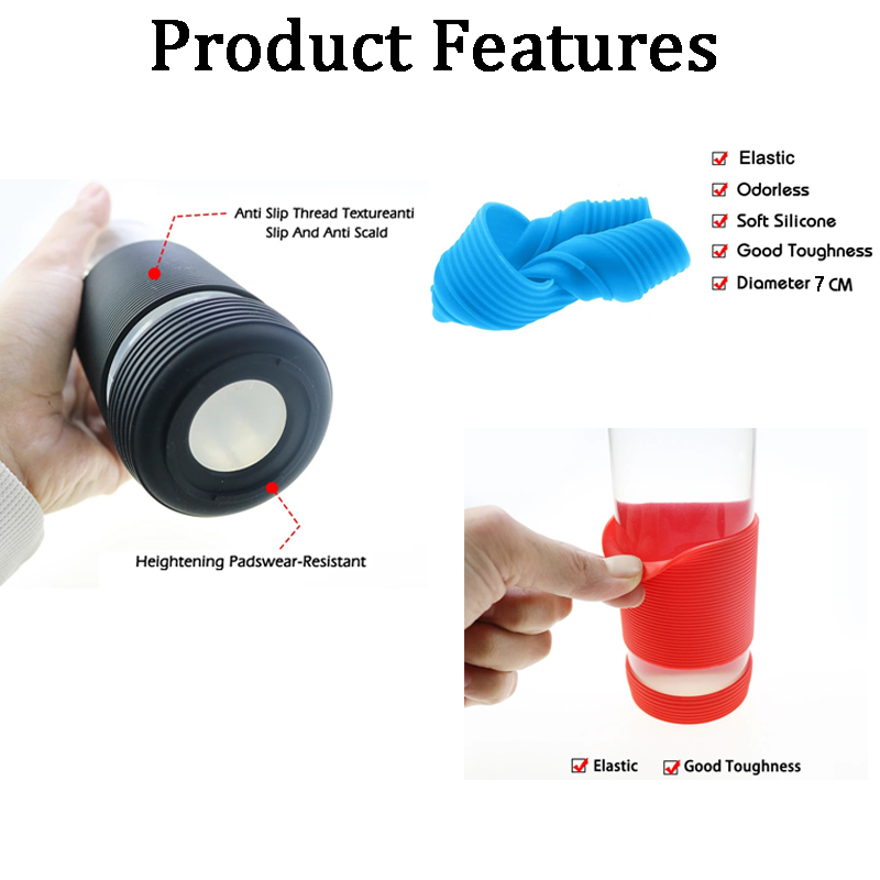 7cm Silicone Cup Sleeve Set Gl - Glass Container Set review and price