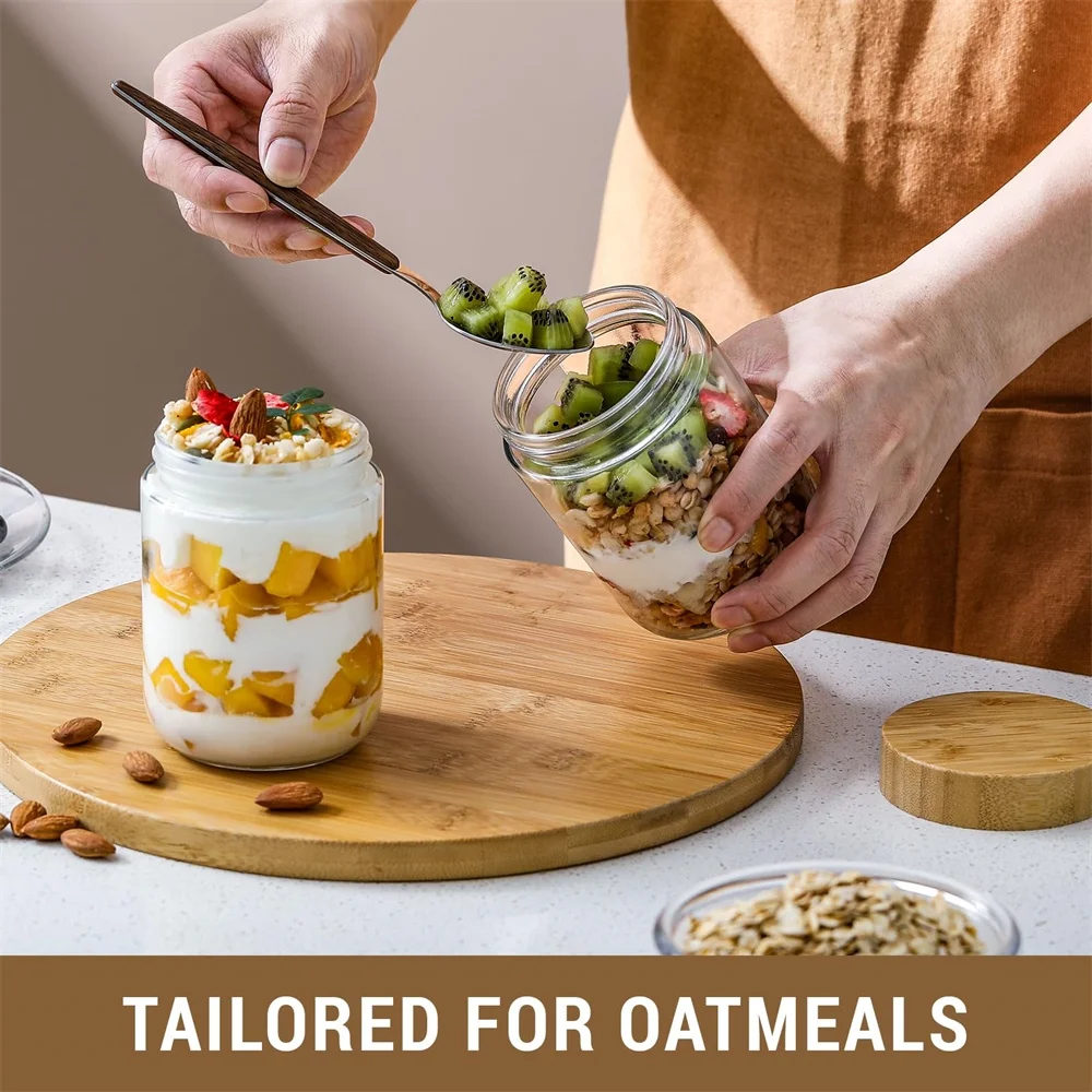 yes4 pack 16oz Overnight Oats  - Meal Prep Glass Containers With Lids review and price
