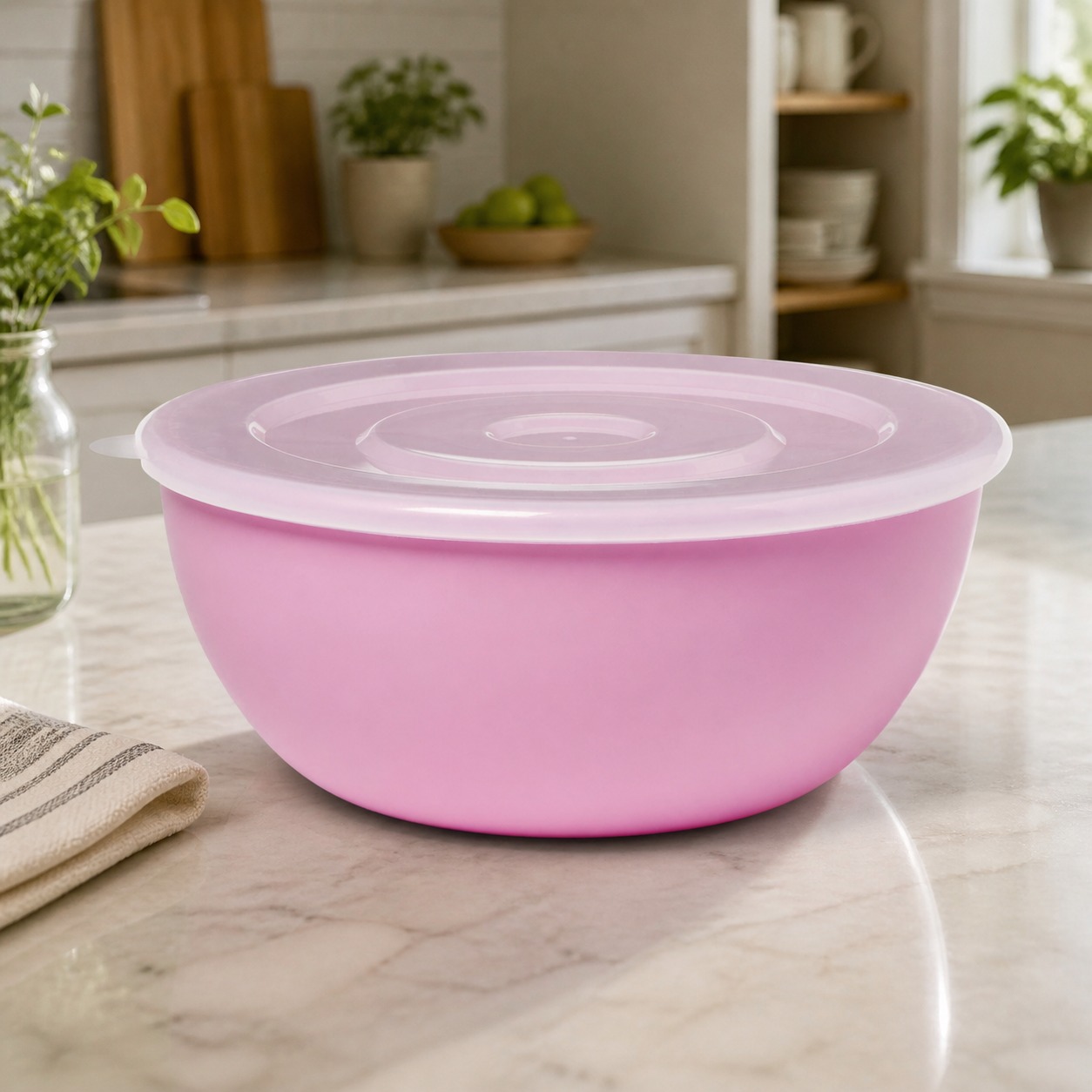 Pink Bowl With Matching Lid, D - Meal Prep Containers review and price