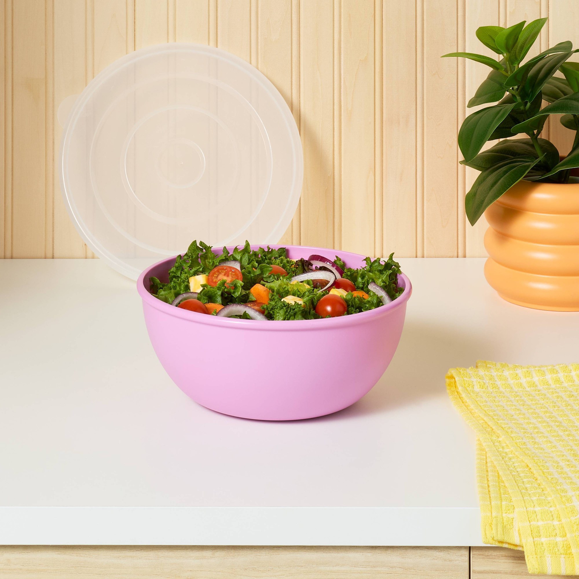 Pink Bowl With Matching Lid, D - Meal Prep Containers review and price